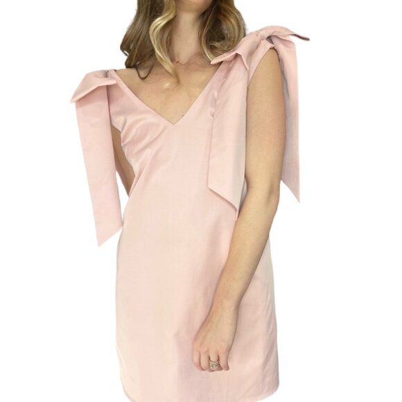 FORE New York & Company Women’s Pink Shoulder Bow Party Mini Dress Size S - Picture 3 of 12